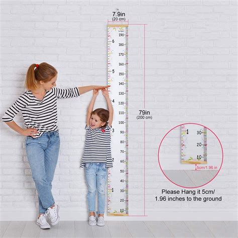 Smlper Height Chart For Kids Wall Hanging Ruler Canvas Growth Chart