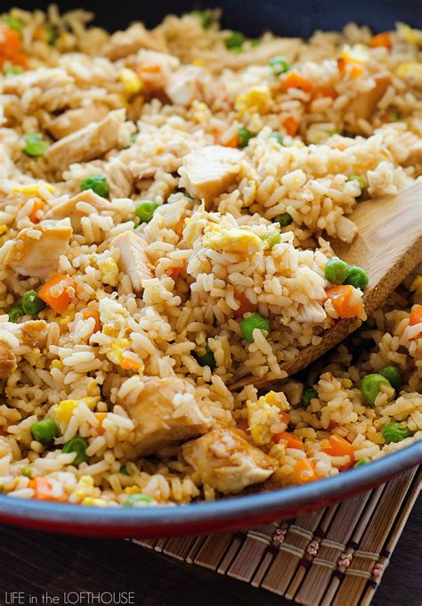Combine all ingredients except chicken and butter. Chicken Fried Rice