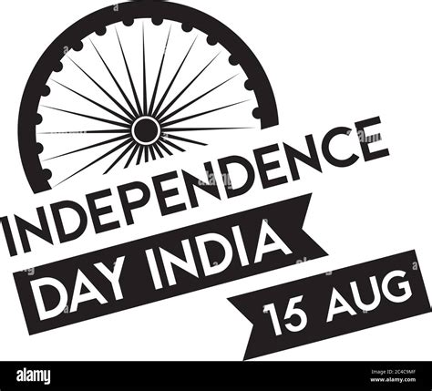 India Independence Day Celebration With Ashoka Chakra With Ribbon