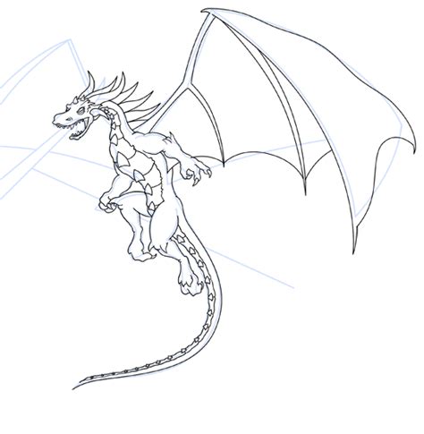Bat wings, the only membranous the head of the dragon is not easy to draw, but it's very important for the final impression. How to Draw a Full Dragon - Cartoon Drawing Lesson Part 2