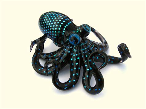 Large Solid Dichroic Glass Octopus Sculpture Free Shipping
