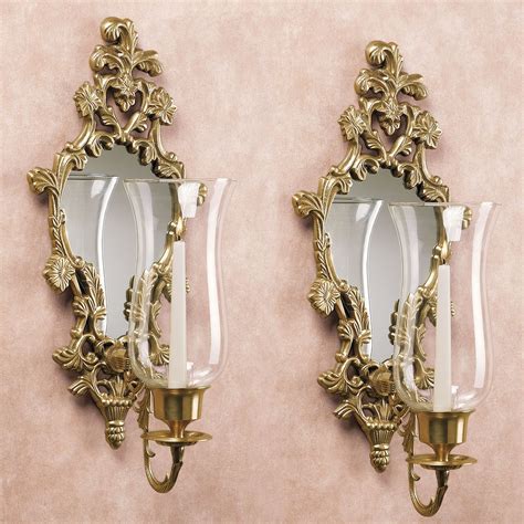 Athea Satin Brass Mirrored Wall Sconce Pair