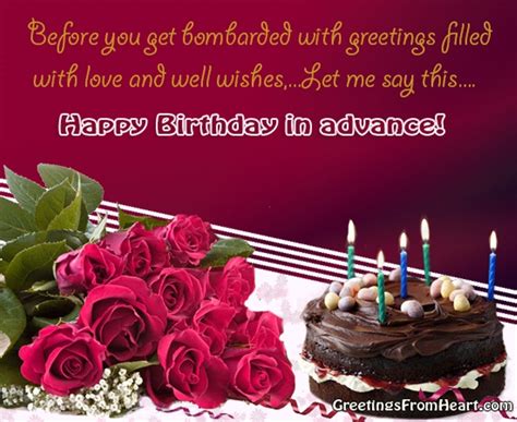 Advance Birthday Wishes - Wishes, Greetings, Pictures – Wish Guy