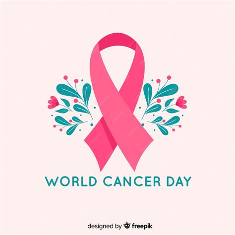 premium vector symbol of the fight against breast cancer flat design and flowers
