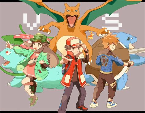 Red Blue Oak Charizard Leaf Venusaur And 4 More Pokemon And 1 More Drawn By Torinoko