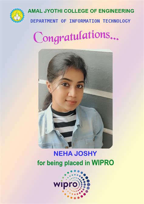 Congratulations Neha Joshy 🎉🎉🎉 ~ Information Technology