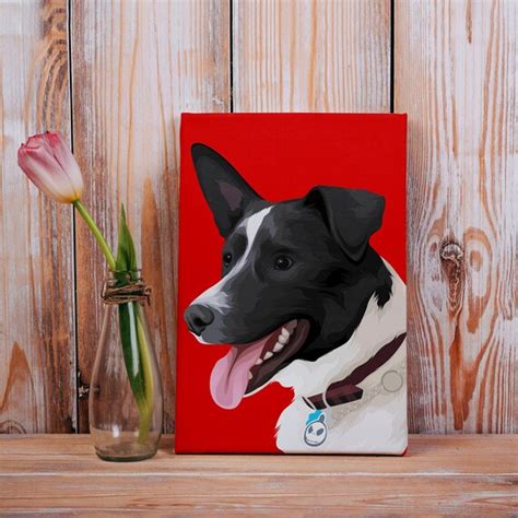 Custom Pet Portrait Canvas Custom Dog Portrait Canvas Pet Etsy