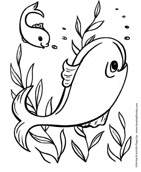 Easy Coloring Pages  Free Printable Ocean Fish Easy Coloring activity