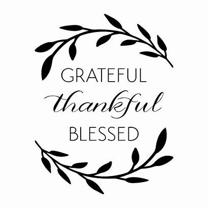 Blessed Thankful Quotes Grateful Wall Decal Silhouette