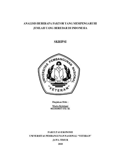 Analisis Beberapa Faktor Yang Mempengaruhi Jumlah Uang Beredar Di