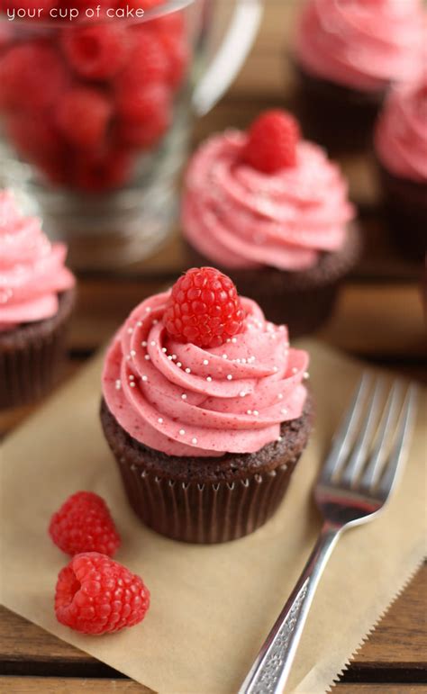 Make some for your next party! Raspberry Hot Chocolate Cupcakes - Your Cup of Cake