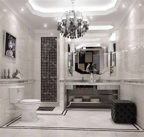 Black and white also works well in a functional space, like a bathroom, where bold angles and clean lines tend to dominate. If you want to capture Hollywood glam in a master bathroom ...