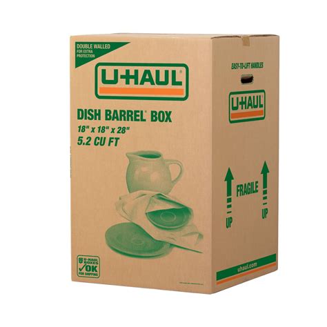 Dish Barrel Box Heavy Duty Dish Packing Box 18 X 18 X 28 U Haul