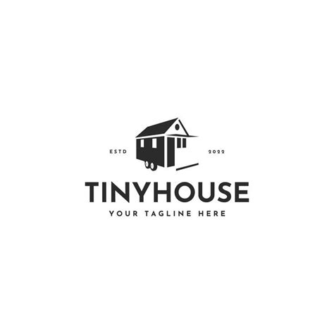 Minimalist Tiny House Trailer Logo Vector Design Template In 2023
