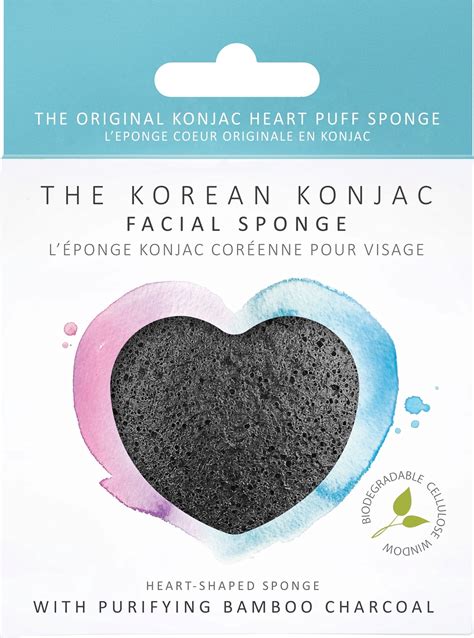 The Konjac Sponge Company Konjac Facial Puff Sponge Bamboo Charcoal