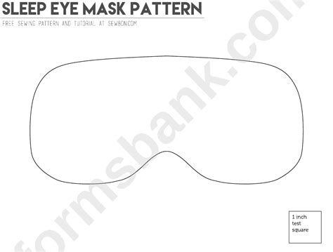 Millions of free graphic resources. Sleep Eye Mask Pattern Template printable pdf download