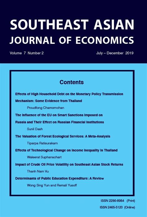 Vol 7 No 2 2019 Southeast Asian Journal Of Economics Vol 7 No 2
