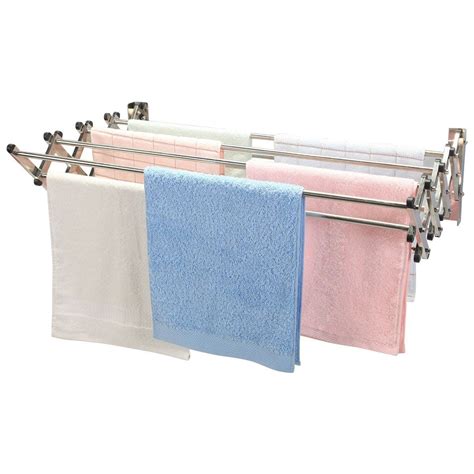 Stainless Wall Mounted Expandable Clothes Drying Towel Rack Stainless