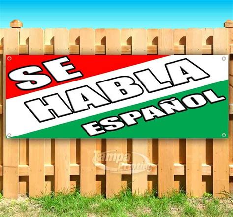 Se Habla Espanol Advertising Vinyl Banner Flag Sign Many Sizes Usa