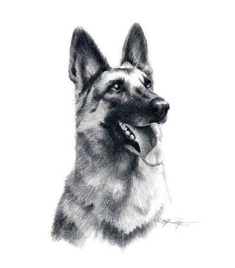 German Shepherd Dog Art Print By Artist Dj Rogers Etsy Dog Print