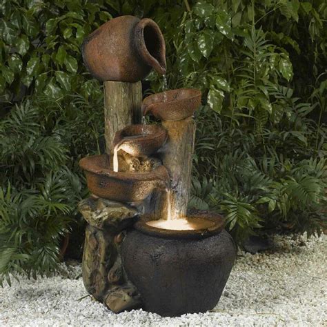 August Grove Bandini Resinfiberglass Pentole Pot Fountain With Light