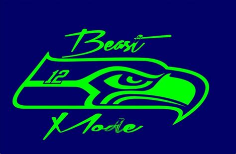 Seattle Seahawks Beast Mode 12th Man Vinyl Decal By Crozigraphics