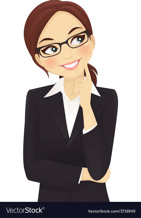 Business Woman Thinking Royalty Free Vector Image