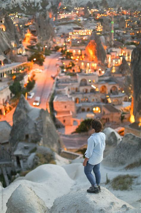 Woman In Front Of View Of Cappadocia By Stocksy Contributor Milles
