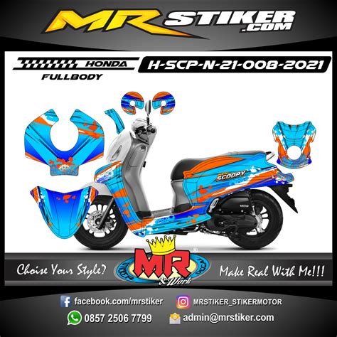 Modifikasi stiker motor vega r. Stiker motor decal Honda Scoopy New 2021 Engine Gear Limit ...
