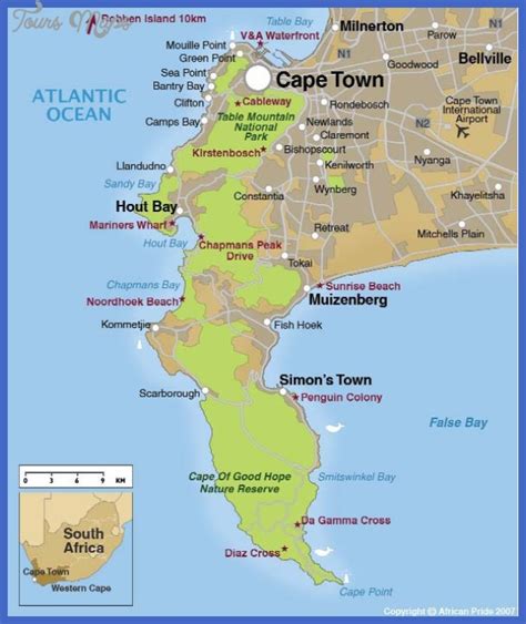 Cape Town On Map Cape Town Map And Cape Town Satellite Image