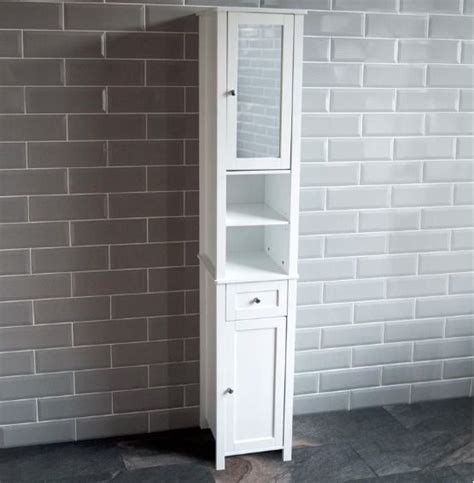 Short floor standing cabinets can double as a table to keep plants or other things on you wish to display in your home. Tall Bathroom Storage Cabinet White Mirrored Floor ...