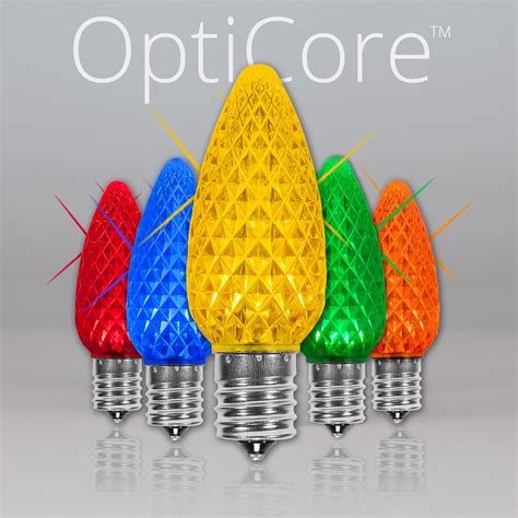Opticore c7 christmas lights are rated 60,000 hours; C9 Twinkle Multicolor OptiCore LED Christmas Light Bulbs