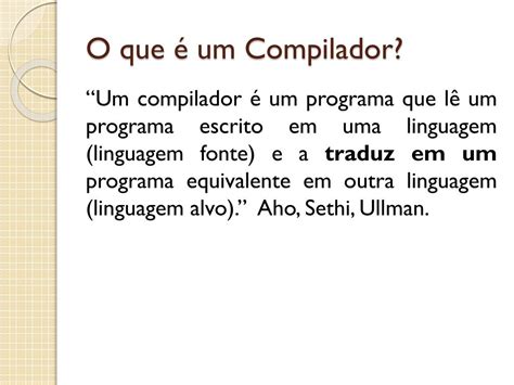O Que Um Compilador
