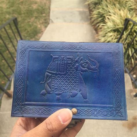 Blue Leather Elephant Journal Find Our Leather Journals On Etsy