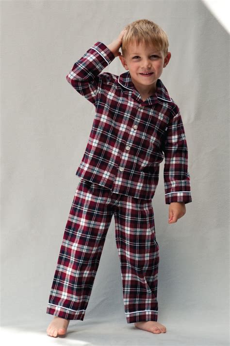 Traditional Pyjamas For Boys In Classic Check Fabric For Ages 1 10 Yea