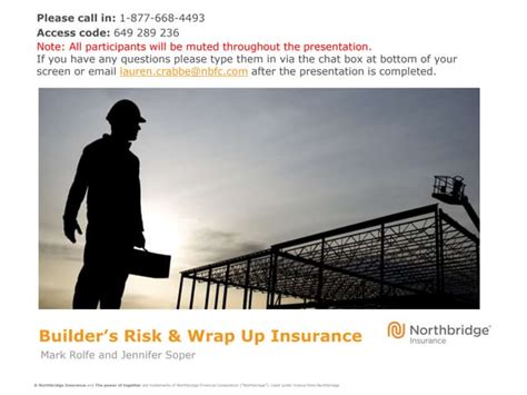 Builders Risk Wrap Up Insurance Webinar April 12 Ppt