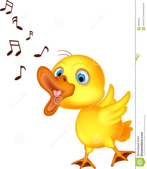 Cute Little Chick Cartoon Singing Stock Photo Image