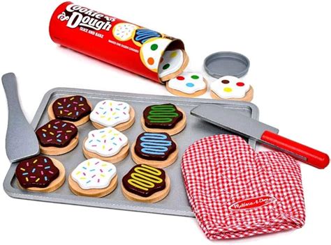 Melissa And Doug Wooden Cookie Set Pretend Play Play Food 3 T