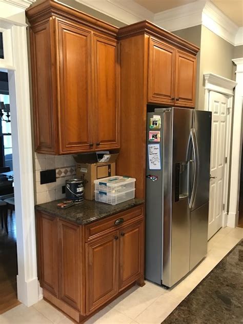 The customers were keeping their existing backsplash and counters so chose sherwin williams biscuit as their color to compliment those finishes. Biscuit Kitchen / Elephant Ear Pinstripe Glaze - 2 Cabinet ...