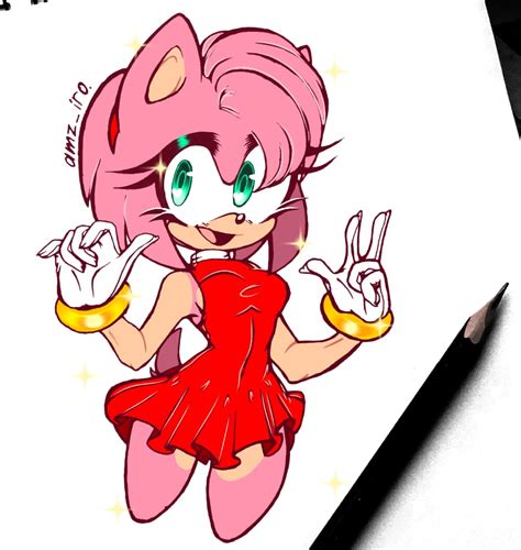 Fanart Amy Rose By Amz Iro On Deviantart