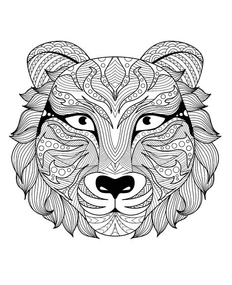 Once you are done coloring it, you can cut out the face and wear it as a face mask by tying a thread to it. Tigers free to color for kids - Tigers Kids Coloring Pages