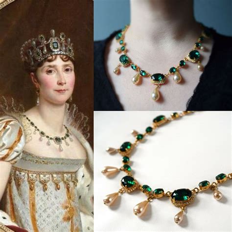 Impératrice Joséphine Emerald Necklace 19ème Siècle Bijoux Georgian