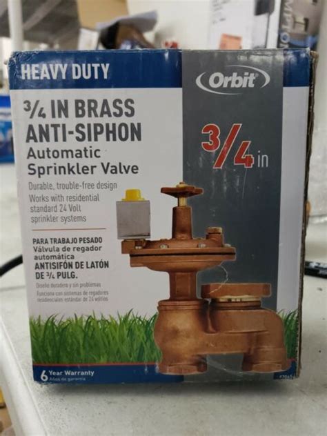 Orbit Sprinkler System 34 Inch Auto Brass Anti Siphon Valve For Sale