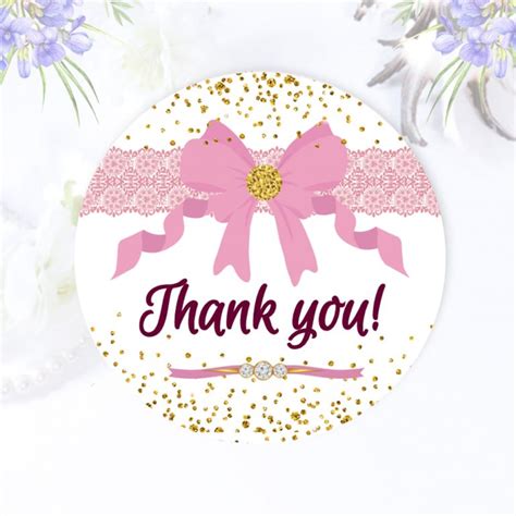 Thank your guests with a small gift. Thank You Girl Baby Favor Labels - Party Decor