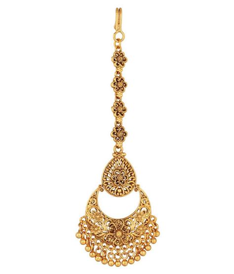 Much More Designer Gold Tone Maang Tikka Traditional Forehead Jewellery