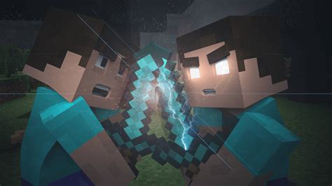 Minecraft Steve And Herobrine Wallpaper