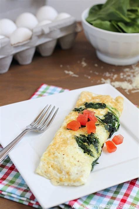 Easy Spinach And Egg White Omelette Yummy Healthy Easy
