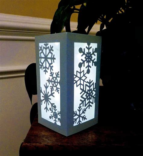 Centerpiece 3d Christmas Lantern Svg Template Snowflakes Etsy