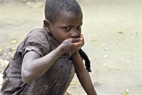 Ugandan Girl Drinks Unclean Drinking Water Editorial Stock Photo
