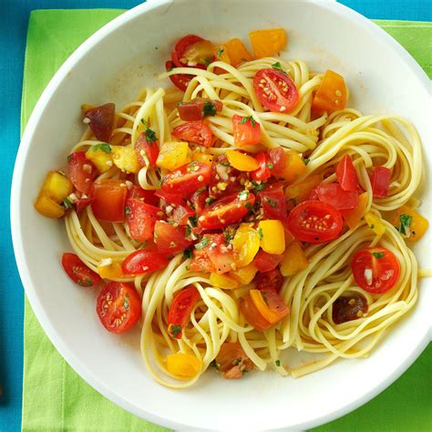You can whip up soups, chilis, pastas, and more, with its bright and tangy dress up tomato sauce with a few herbs and spices, plus its beloved companions of onions and garlic, and you're halfway to having a meal. No-Cook Fresh Tomato Sauce Recipe | Taste of Home